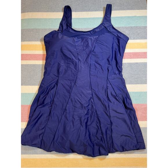 NWOT Navy Blue Swim Dress - 3XL, Trendy Tennis Style! - Picture 1 of 6